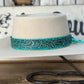 Hatband HB75-TQ | 1 1/4" Leather Carved Turquoise