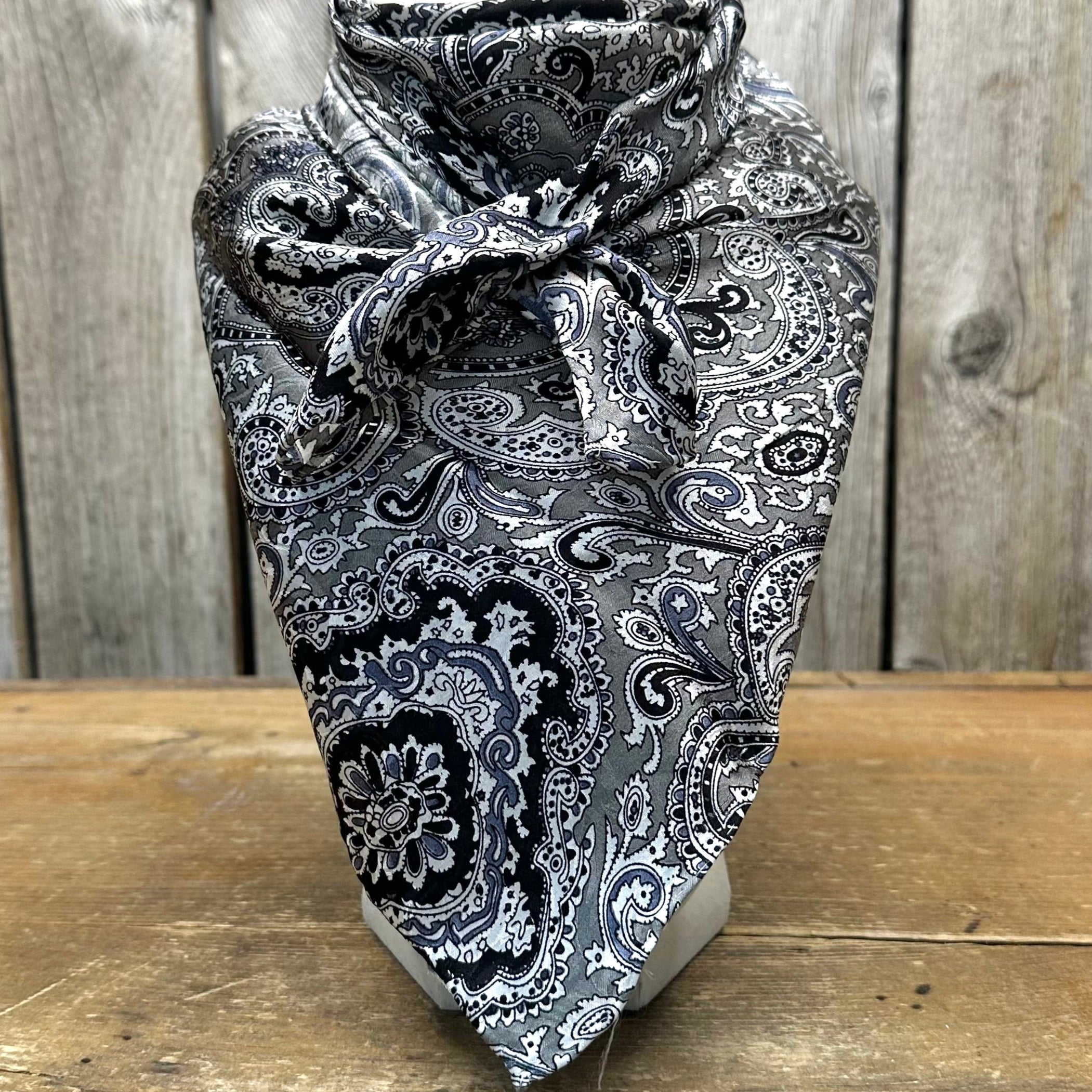 Wild Rag Paisley Silver Black 20