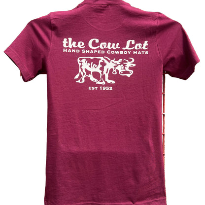 The Cow Lot Tee Shirt | Maroon