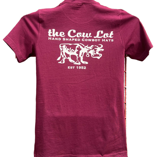 The Cow Lot Tee Shirt | Maroon