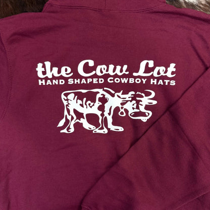 The Cow Lot Hoodie | Wine w/ Iron Hood