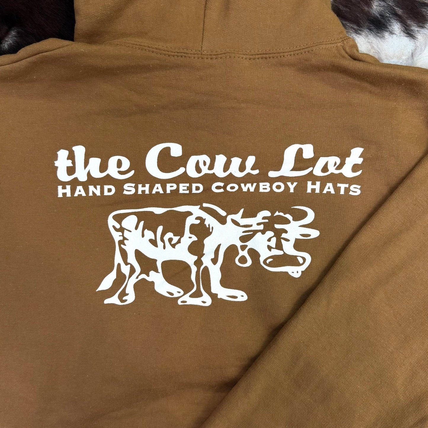 The Cow Lot Hoodie | Camel w/ Iron Hood