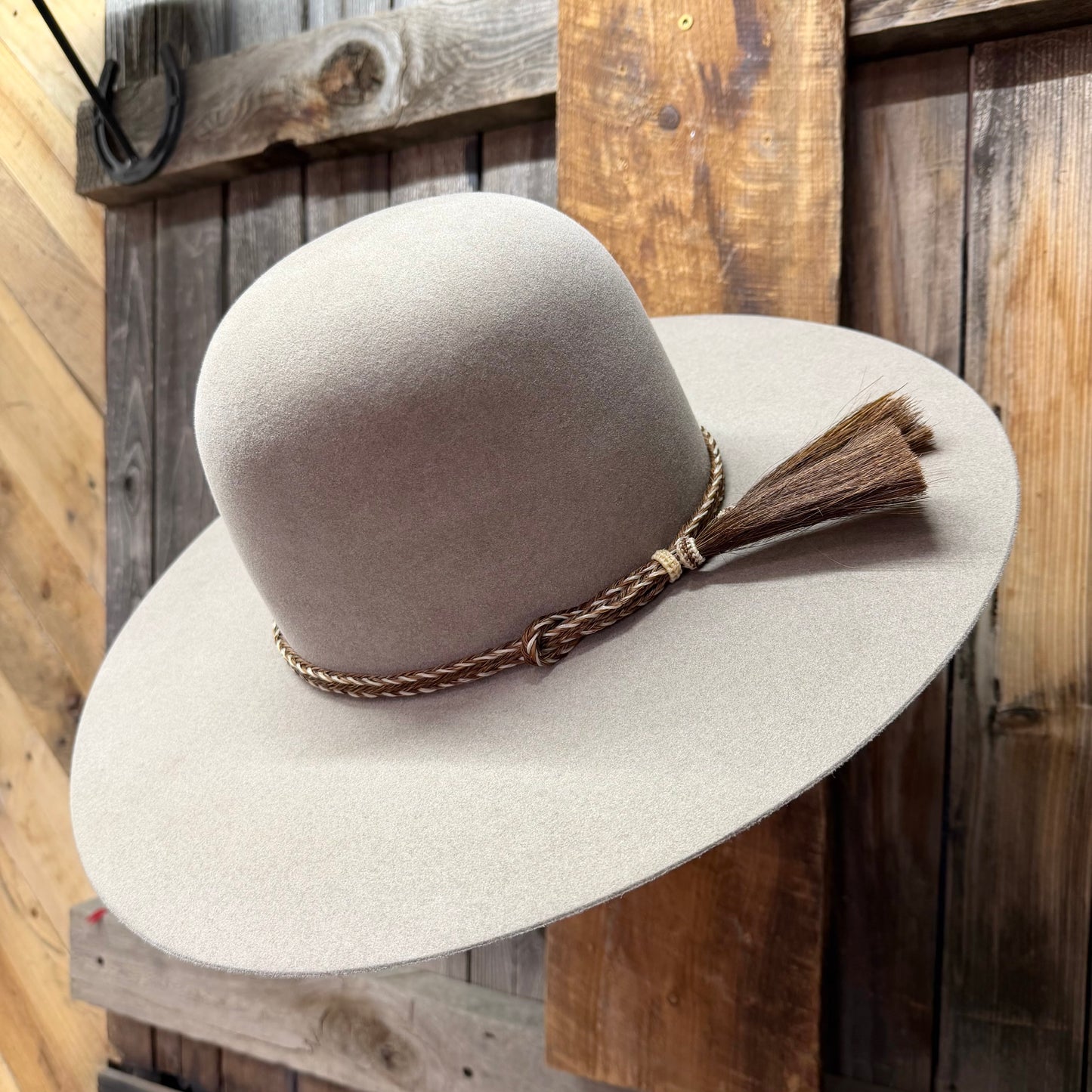 Hat Band | Horsehair 2 Strand w/ Double Sided Tassel Black and White