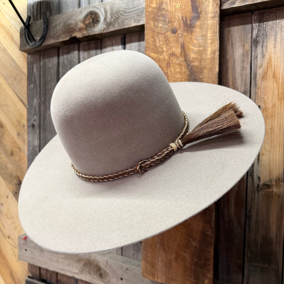 Hat Band | Horsehair 2 Strand w/ Double Sided Tassel Black and White