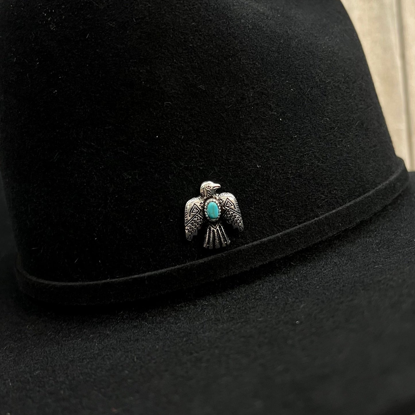 Hat Pin | T-Bird Silver w/ Turquoise Accent