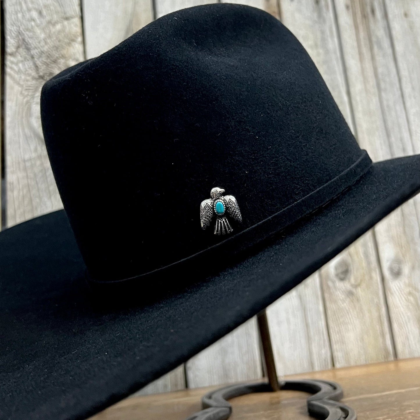 Hat Pin | T-Bird Silver w/ Turquoise Accent