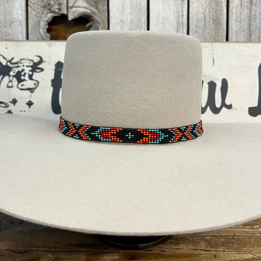 Hatband B1-S | 7 Row Beaded Stretch Bright Multi