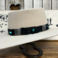 Hatband FHB-12C| Feather Black w/ Blue Green Pheasant w/ Turquoise Stone