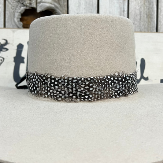 Hat Band | Feather Polka Dot Black/White Straight