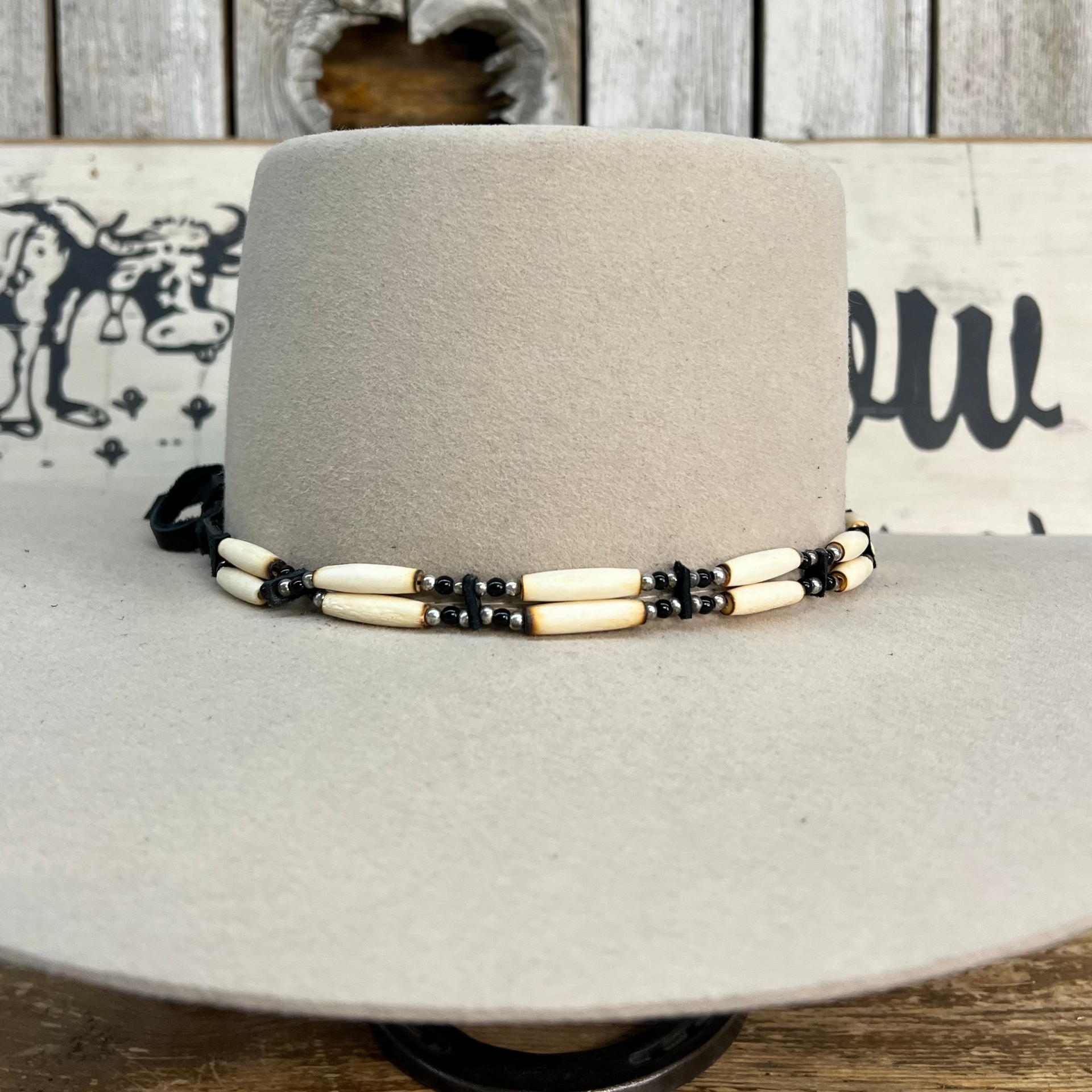 Hat Band | 2 Strand Bone w/ Black Accents and Tie – The Cow Lot