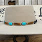 Hat Band |Hat Band Tie Brown Horn W Turquoise Accent HB20-A