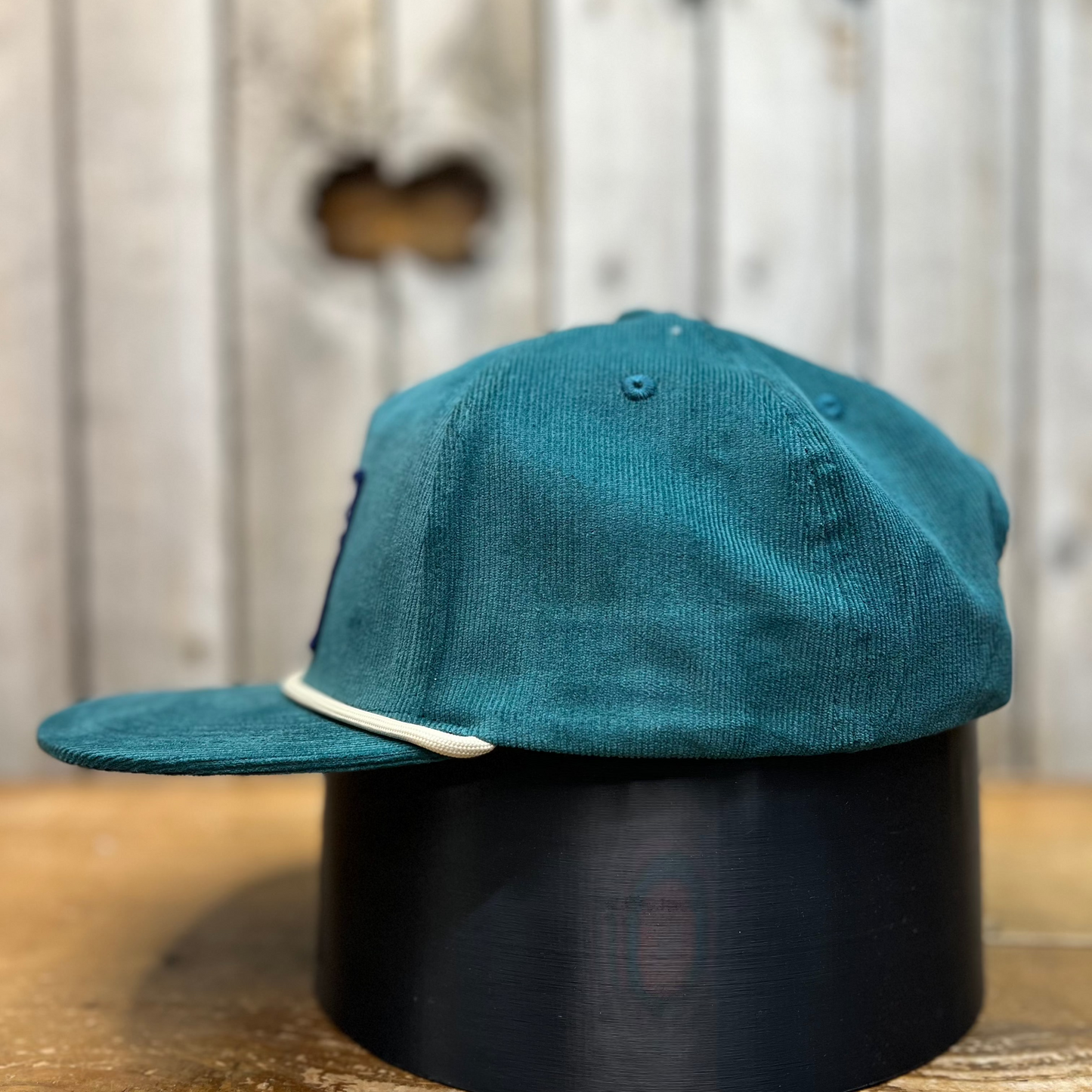 Corduroy Ball Cap | Teal & Gold Rope | Fits up to size