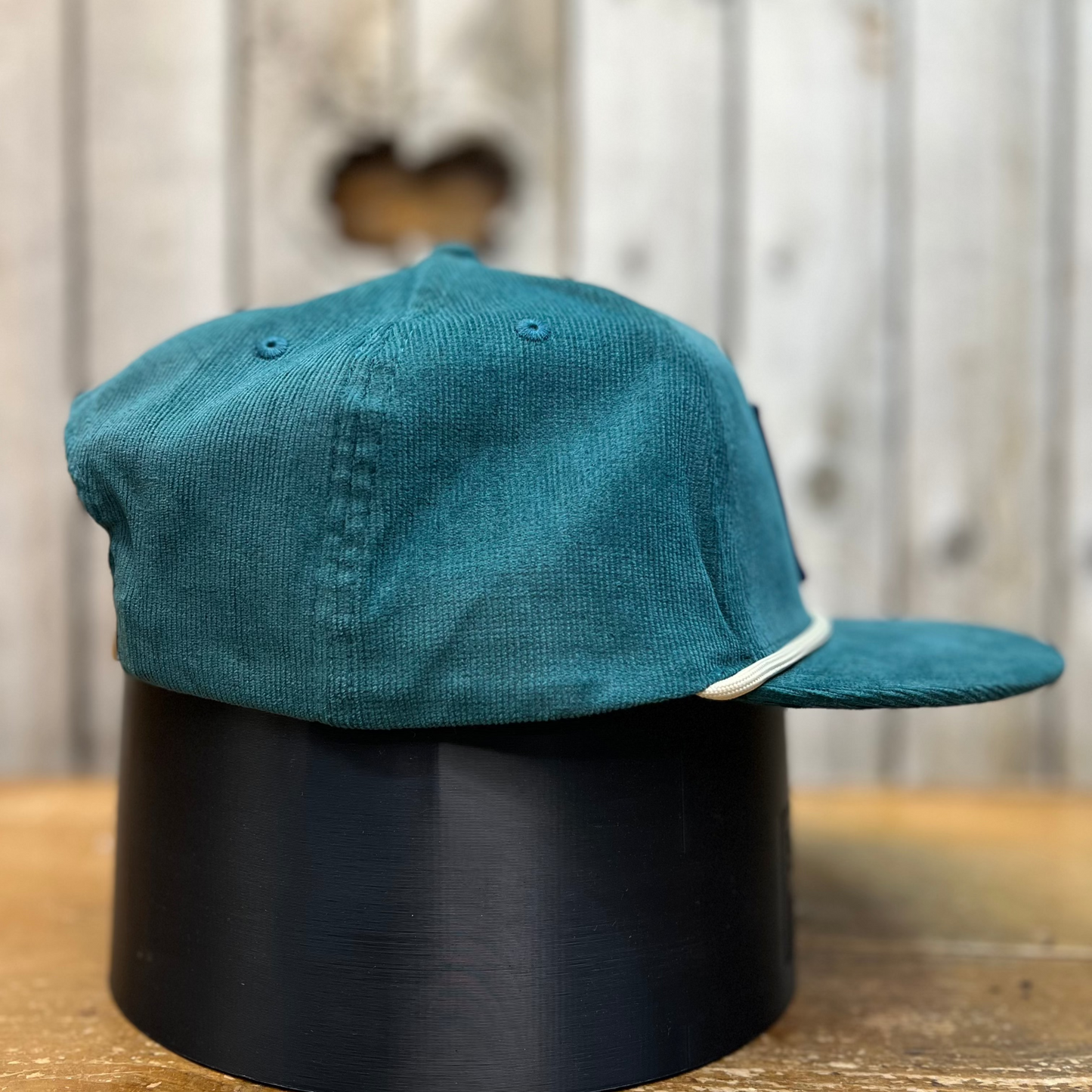 Corduroy Ball Cap | Teal & Gold Rope | Fits up to size