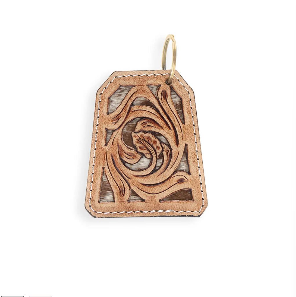 Key Fob | Whirl Hand tooled leather