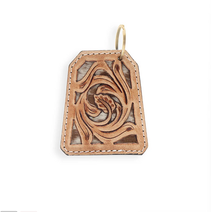 Key Fob | Whirl Hand tooled leather