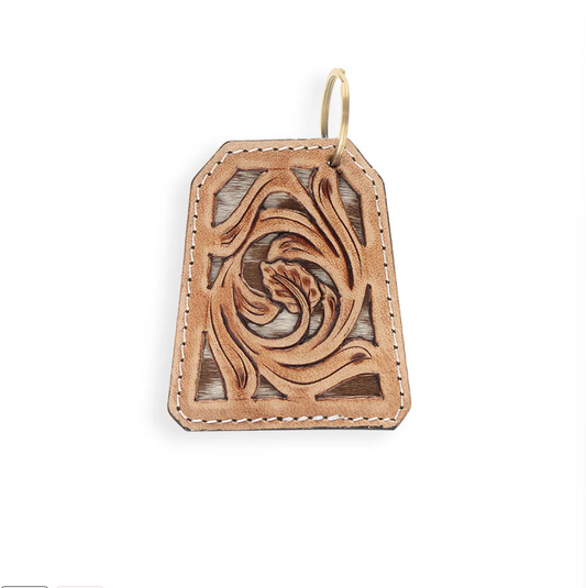 Key Fob | Whirl Hand tooled leather