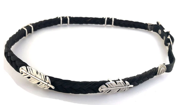 Horsehair Hat Band |Silver Wing Feather