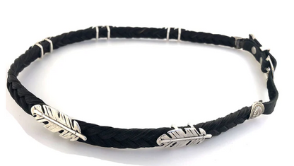 Horsehair Hat Band |Silver Wing Feather