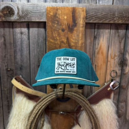 Corduroy Ball Cap | Black and Black Rope | Fits Up to 7 7/8