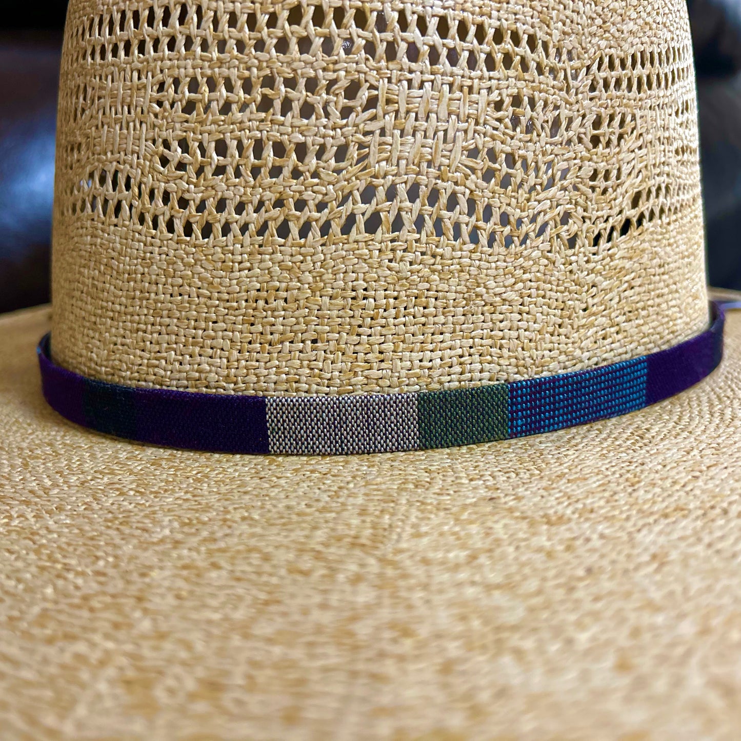 Hatband HB30-03 1/2"Tapestry Olive/Purple/Gray/Turquoise