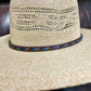 Hatband | Brown Leather w/Brown and Turquoise Horsehair Overlay Braid