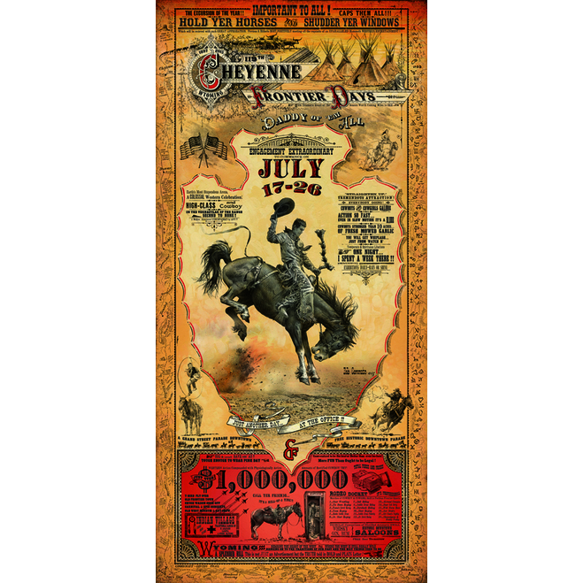 Cheyanane Rodeo Logo Cheyenne Rodeo Poster *ON SALE-NOT ELIGIBLE FOR RETURN OR EXCHANGE ...