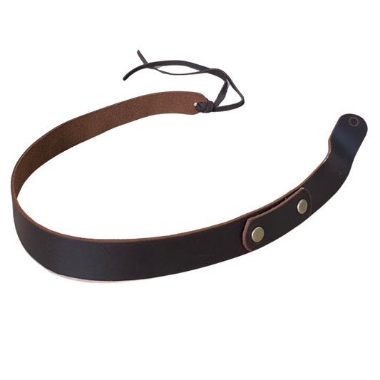 Hatband |  Brown Leather w/ Brass Rivets
