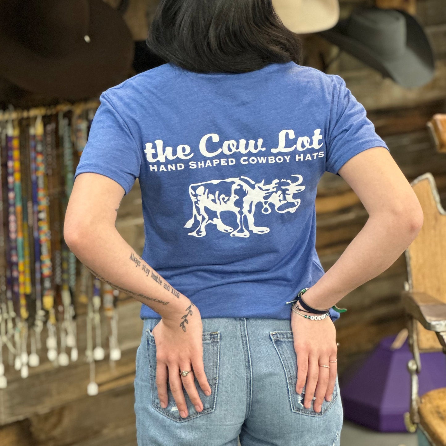 The Cow Lot Tee Shirt Blue
