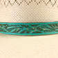 Hatband HB73-TQ | 1" Leather Carved Turquoise
