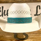 Cinta para el sombrero HB75-TQ | 1 1/4" Cuero Tallado Turquesa