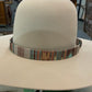 Hatband HB32-10 | 1" Tapestry w/ Side Concho Beige/Peach/Turquoise