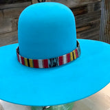 Cinta para el sombrero HB32-12 | Tapiz de 1" con Concho Lateral Óxido/Turquesa