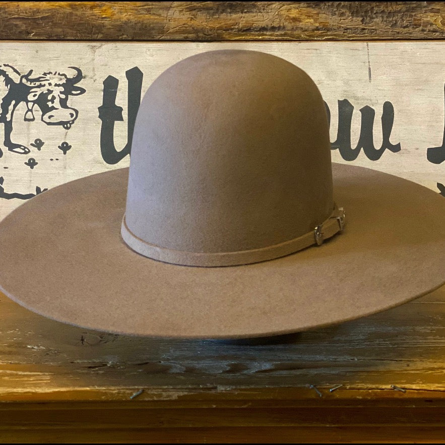 Serraterri Hat Company Pecan Felt Cowboy Hat w/ Rope on sale & Feather Band