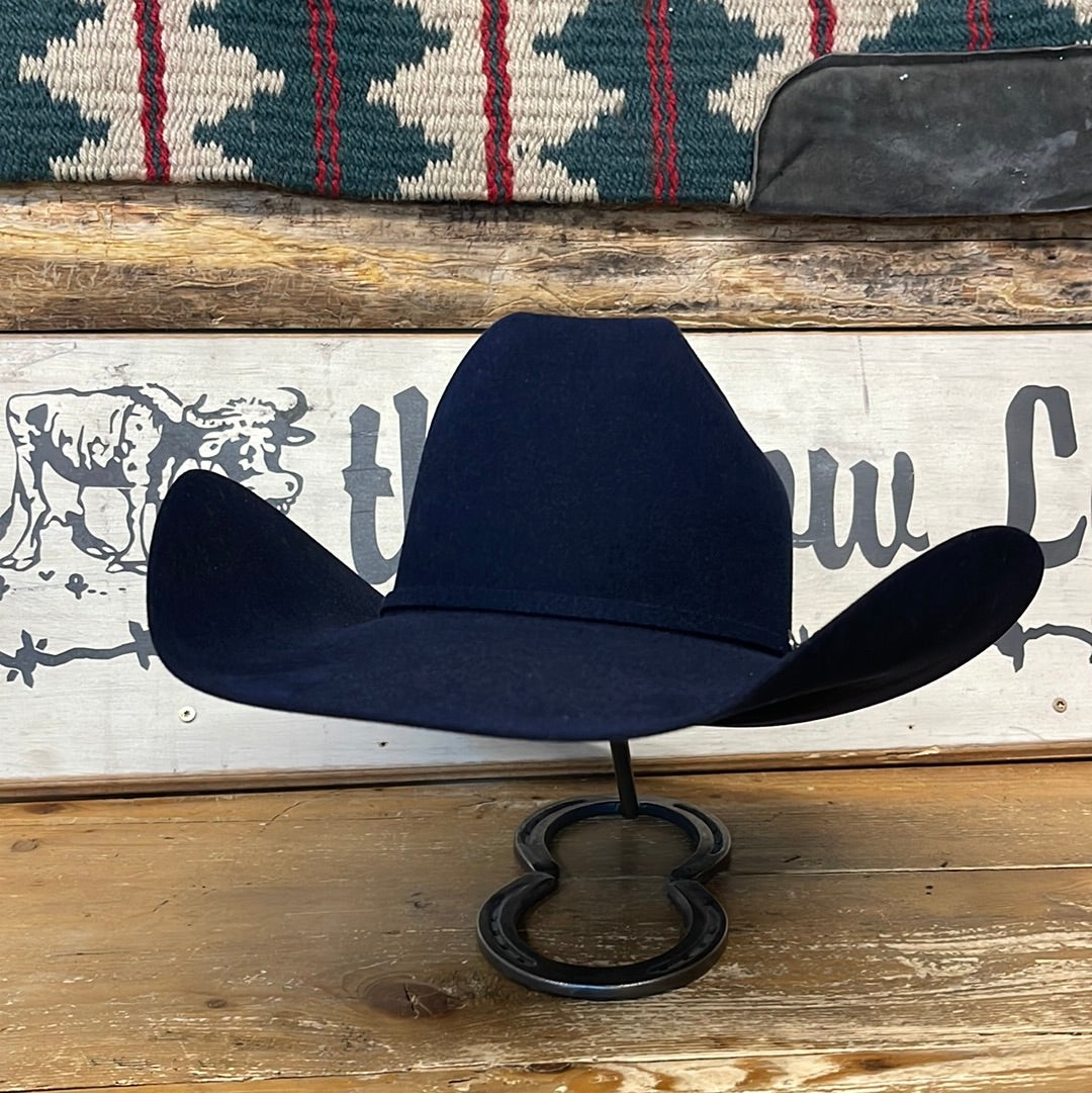 Navy blue felt store hat