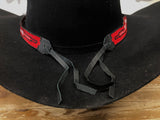 Cinta para el sombrero B3-2C | 13 hileras de cuentas rojas/blancas/negras con corbata