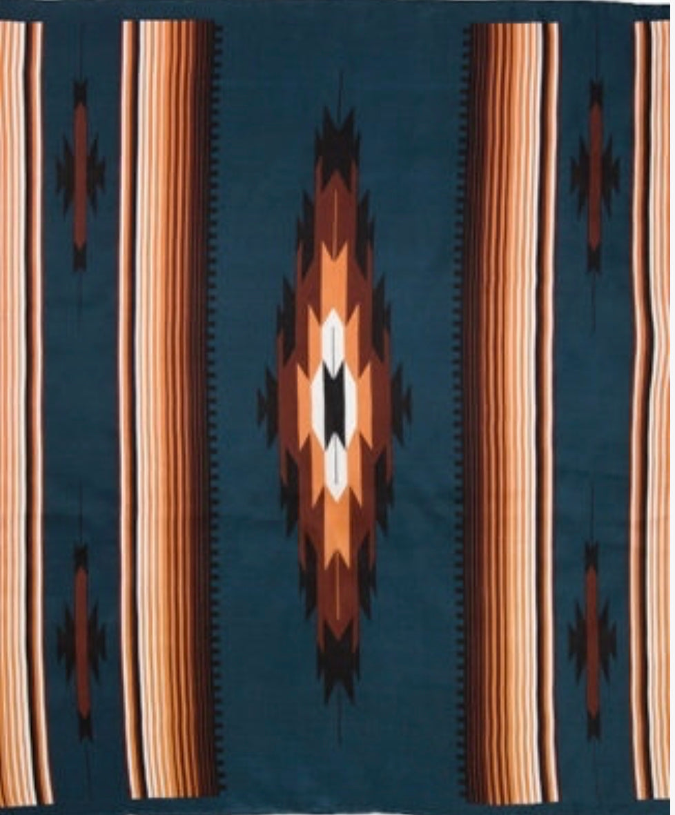 Wild Rag Aztec Teal Tan 20"