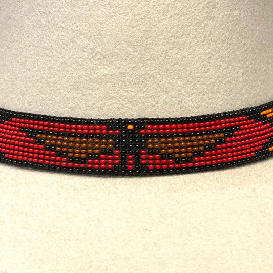 Hatband B2-J | 11 Row Stretch T-Bird Orange/Red/Brown