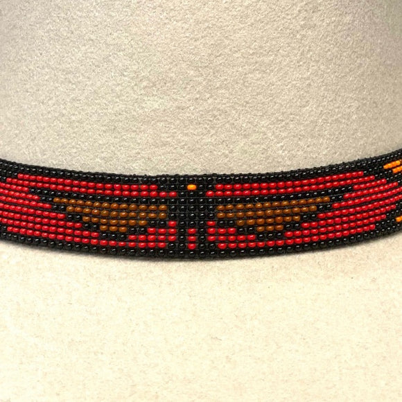 Hatband B2-J | 11 Row Stretch T-Bird Orange/Red/Brown