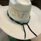 Cinta para el sombrero HB30 | Turquesa / Negro / Cinta para el sombrero blanca plateada / 1/2" Tela decorativa