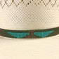 Hatband B1-G | 7 Row Stretch Turquoise/Rust/Black