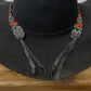 Hatband B3-2A | 13 Row Beaded Multi w/ Leather Ends