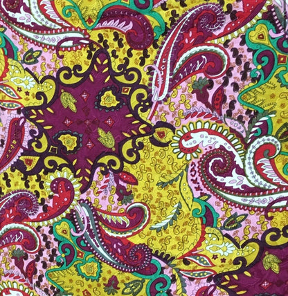 Wild Rag Paisley Lemon Berry 20"
